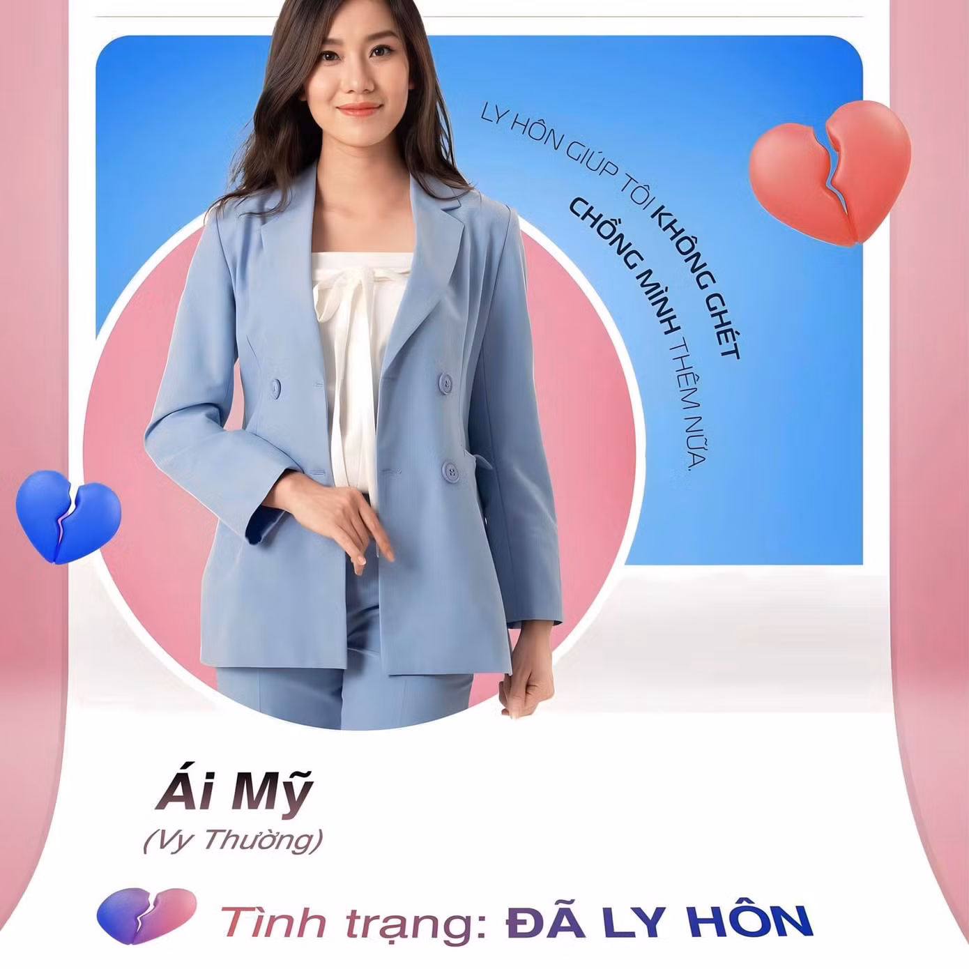 Vi Thường trong vai "Ái Mỹ" với sự tương đồng về nội tâm bên trong và cùng trải qua cuộc hôn nhân bị đổ vỡ.