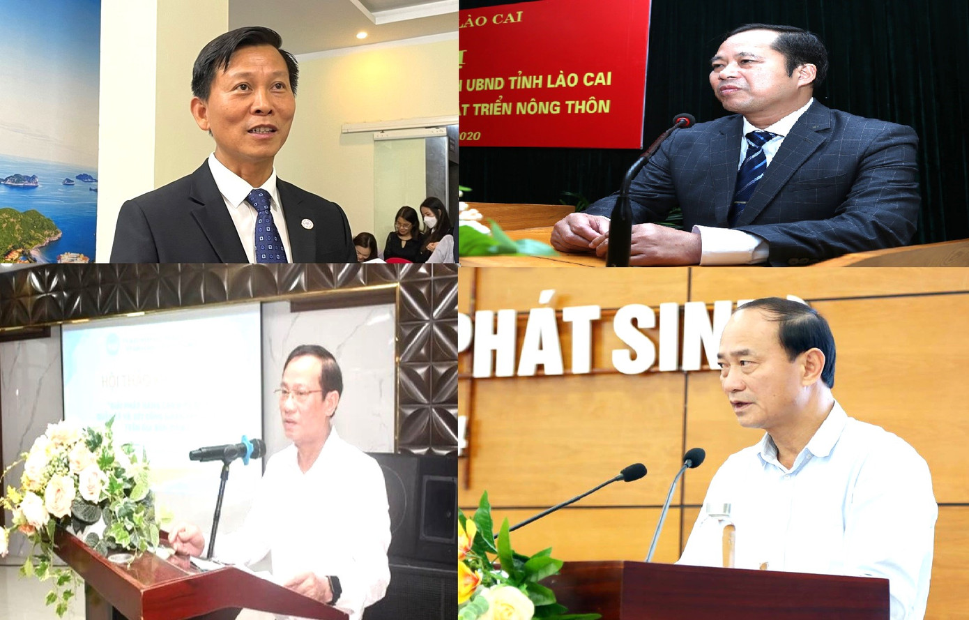 Từ trái qua phải: ông Hà Văn Thắng - Giám đốc Sở Du lịch; ông Đỗ Văn Duy - Giám đốc Sở Nông nghiệp và Phát triển nông thôn; ông Bùi Khắc Hiền - Giám đốc Sở Khoa học và Công nghệ và ông Ngô Đức Ảnh - Giám đốc Sở Tài chính.