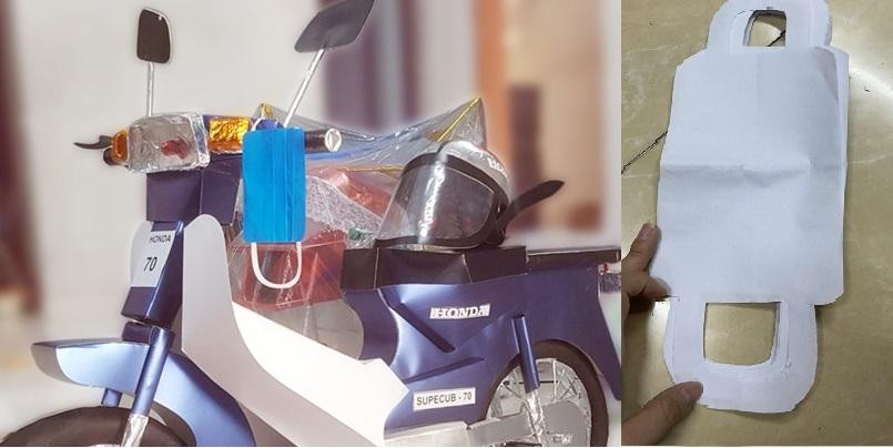 Khẩu trang, kính chắn giọt bắn bằng vàng mã được bán trong dịp rằm tháng 7/2021