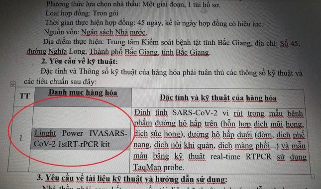 Các gói thầu do CDC Bắc Giang làm chủ đầu tư mua sắm chỉ định rõ tên sản phẩm của Cty Việt Á ngay trong hồ sơ mời thầu. Các gói thầu do CDC Bắc Giang làm chủ đầu tư mua sắm chỉ định rõ tên sản phẩm của Cty Việt Á ngay trong hồ sơ mời thầu.