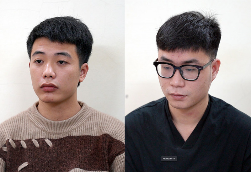 Đối tượng Nguyễn Văn Minh và Bạch Bảo Hà. Ảnh Công an tỉnh Điện Biên