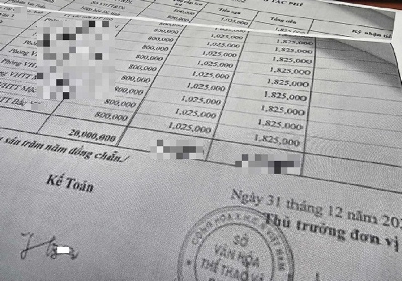 Dấu hiệu lập chứng từ khống tại Sở Văn hóa - Thể thao và Du lịch Sơn La.