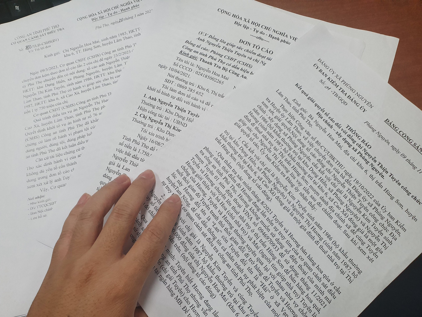 Đơn của chị Nguyễn Hoa Mai