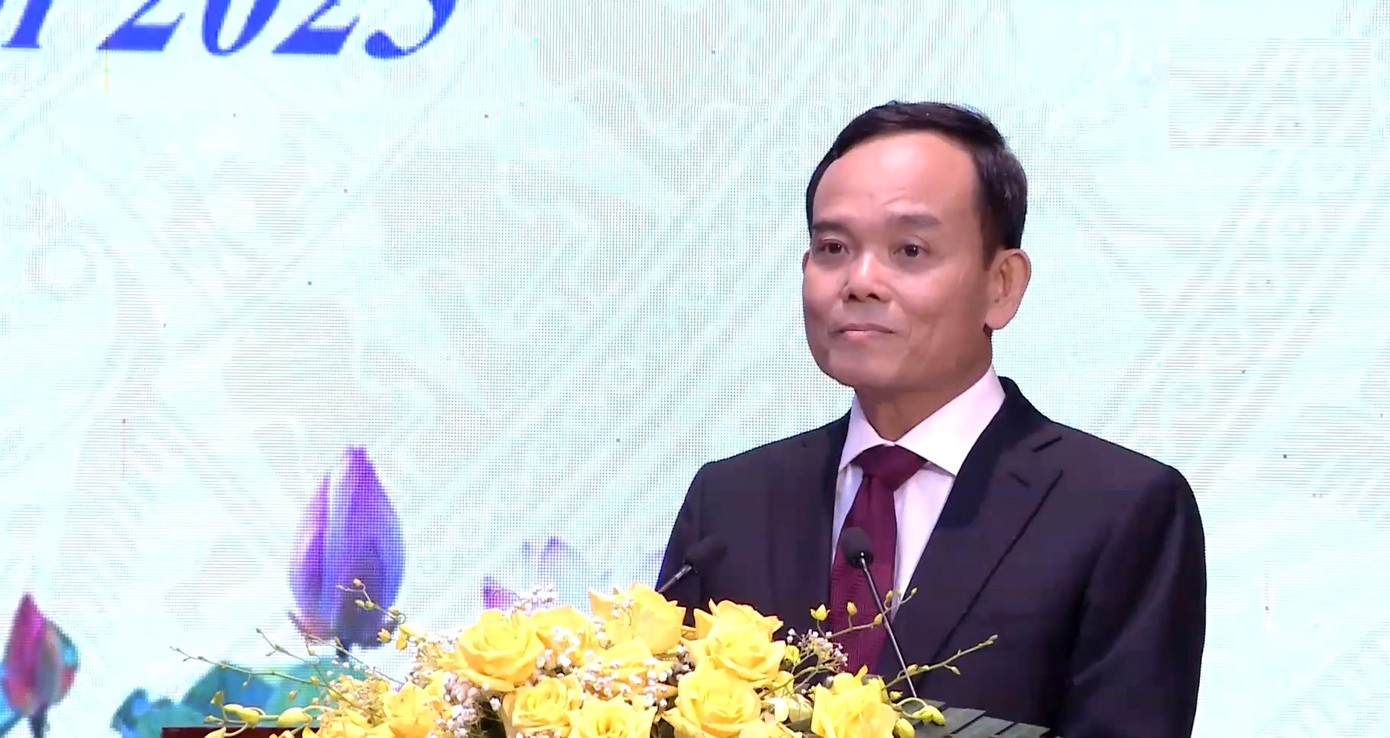 Ông Trần Lưu Quang, Bí thư Trung ương Đảng, Trưởng Ban Chính sách, Chiến lược Trung ương phát biểu