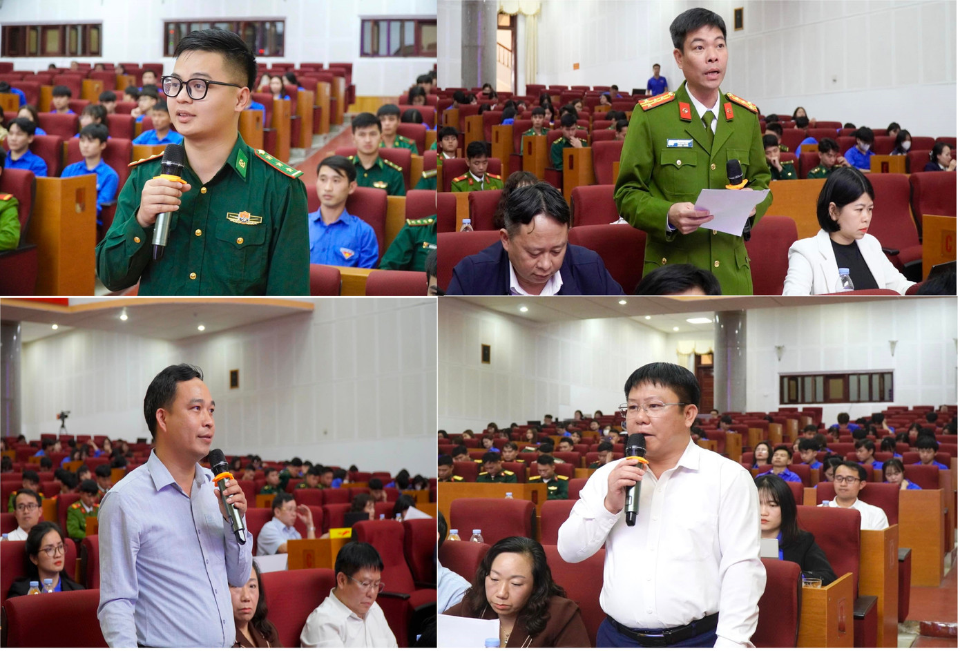 Thanh niên phát biểu ý kiến và đại diện các sở, ngành giải đáp. Thanh niên phát biểu ý kiến và đại diện các sở, ngành giải đáp.