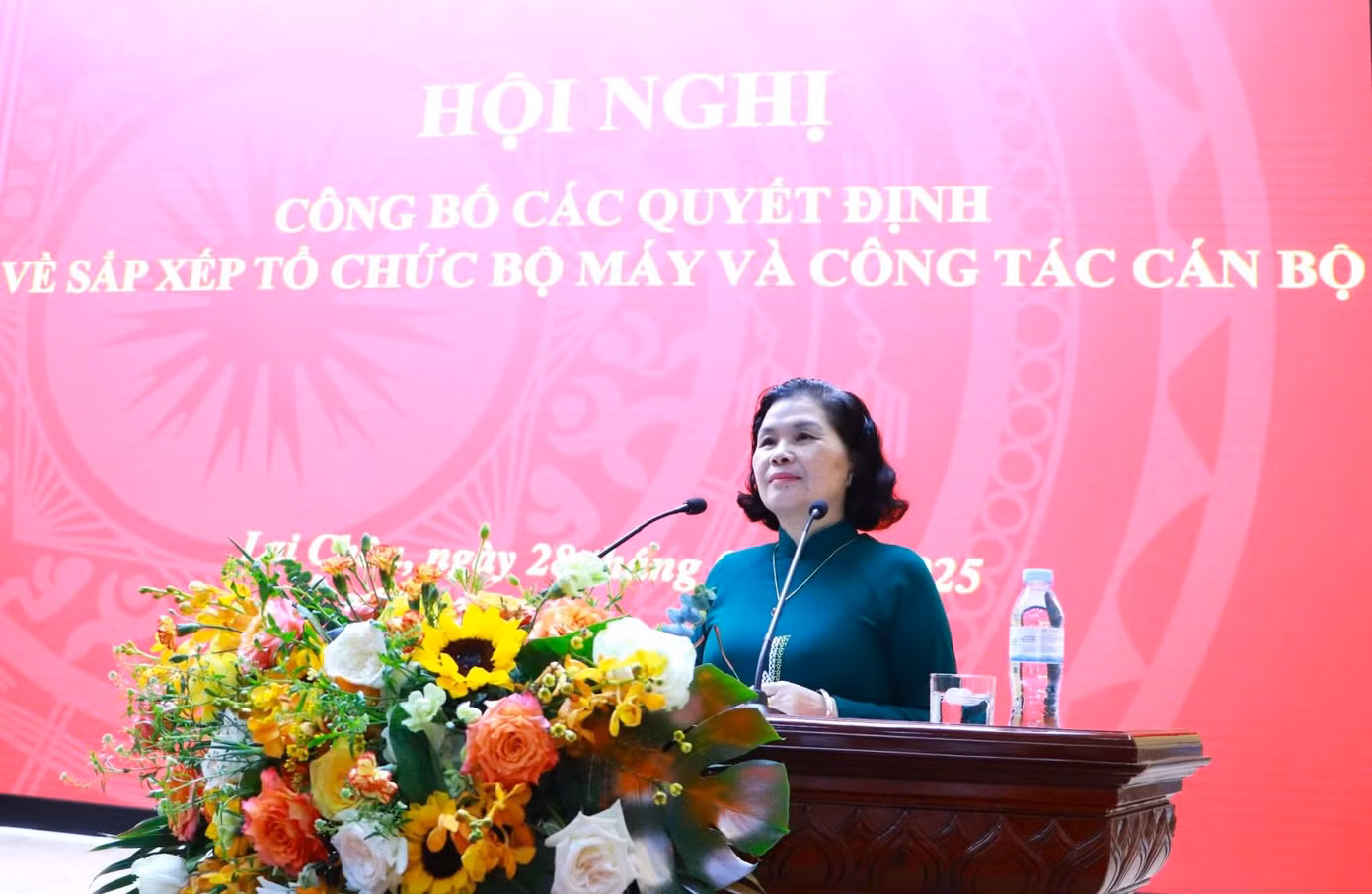 Bà Giàng Páo Mỷ, Bí thư Tỉnh ủy Lai Châu phát biểu. Ảnh CTT tỉnh Lai Châu Bà Giàng Páo Mỷ, Bí thư Tỉnh ủy Lai Châu phát biểu. Ảnh CTT tỉnh Lai Châu