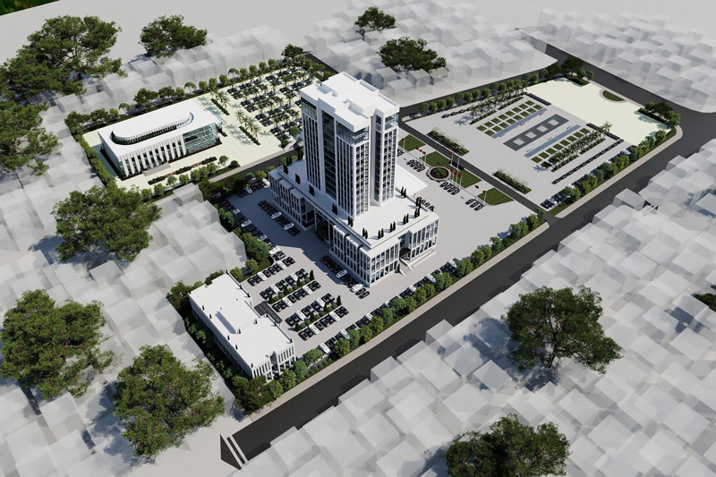 Trụ sở Trung tâm hành chính mới huyện Bảo Thắng khi hoàn thành