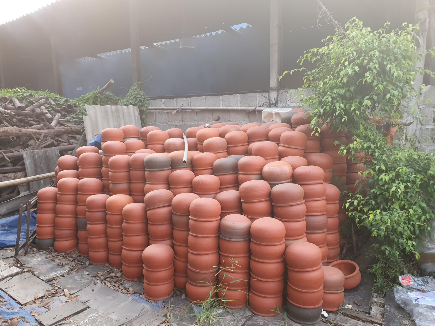 Người dân làng Đại Hoàng bắt đầu đưa món cá kho vào kinh doanh từ năm 1981, cho đến nay rất nhiều người thưởng thức và đánh giá cao về chất lượng. Tuy nhiên, thực khách hầu như chỉ biết món cá kho này rất cầu kỳ từ công đoạn chuẩn bị chứ ít người biết được quy trình kho cá công phu thế nào. Trong ảnh: Niêu đất được sản xuất tại Nghệ An được mua về không nứt nẻ, được luộc qua nước sôi cho niêu rắn chắc, chịu nhiệt tốt.