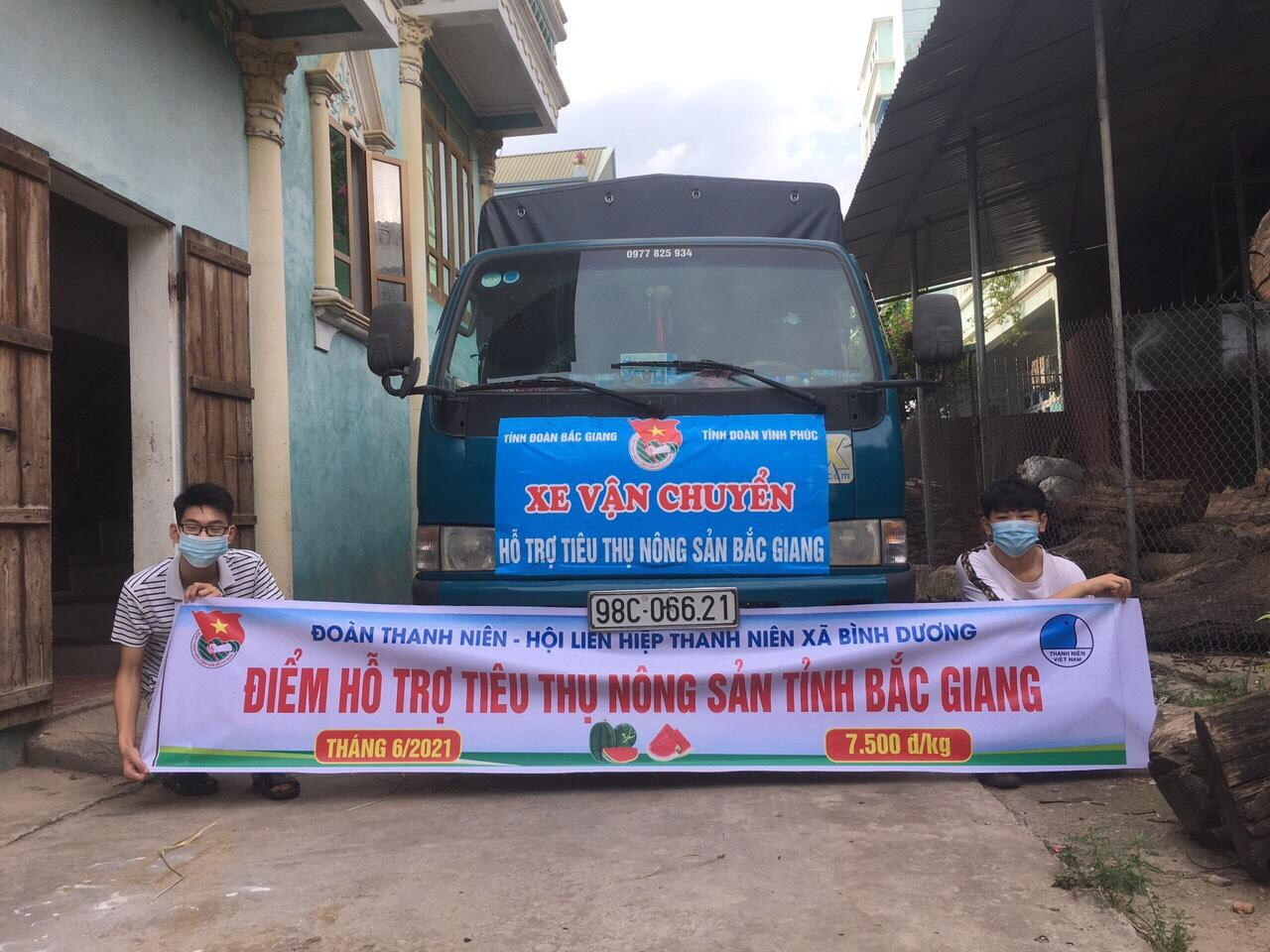 Điểm hỗ trợ tiêu thụ nông sản Bắc Giang của Tỉnh đoàn Vĩnh Phúc