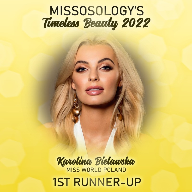 Đứng ở vị trí thứ 2 là đương kim Hoa hậu Thế giới 2021 Karolina Bielawska, vị trí thứ 3 là đương kim Hoa hậu Quốc tế 2022 Jasmin Selberg, vị trí thứ 4 là đương kim Hoa hậu Hoàn vũ 2022 R’bonney Gabriel.