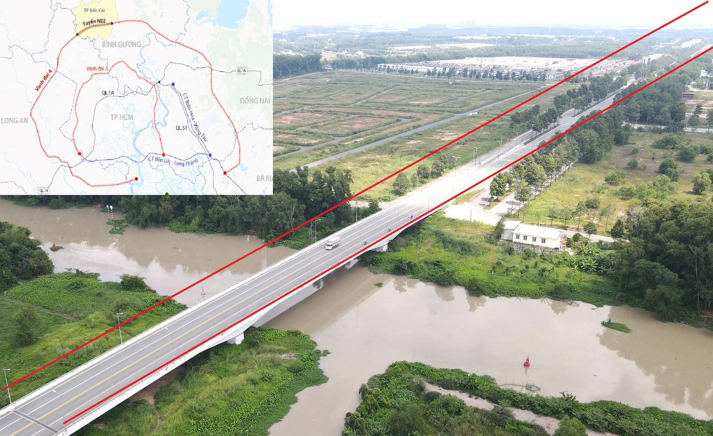 Vị trí dự án đường Vành đai 4 TPHCM đi qua TP Bến Cát (Bình Dương) nơi sẽ xây dựng cảng An Tây