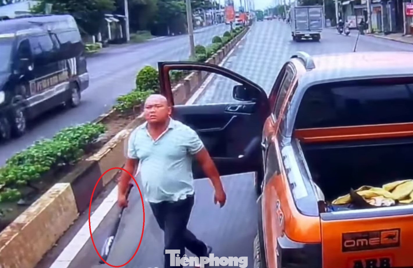 Hiện trường vụ việc Ảnh: cắt từ camera hành trình trên xe Hiện trường vụ việc Ảnh: cắt từ camera hành trình trên xe