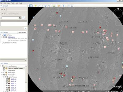 Bản đồ bao quát bề mặt Mặt trăng và những địa điểm tới tham quan.