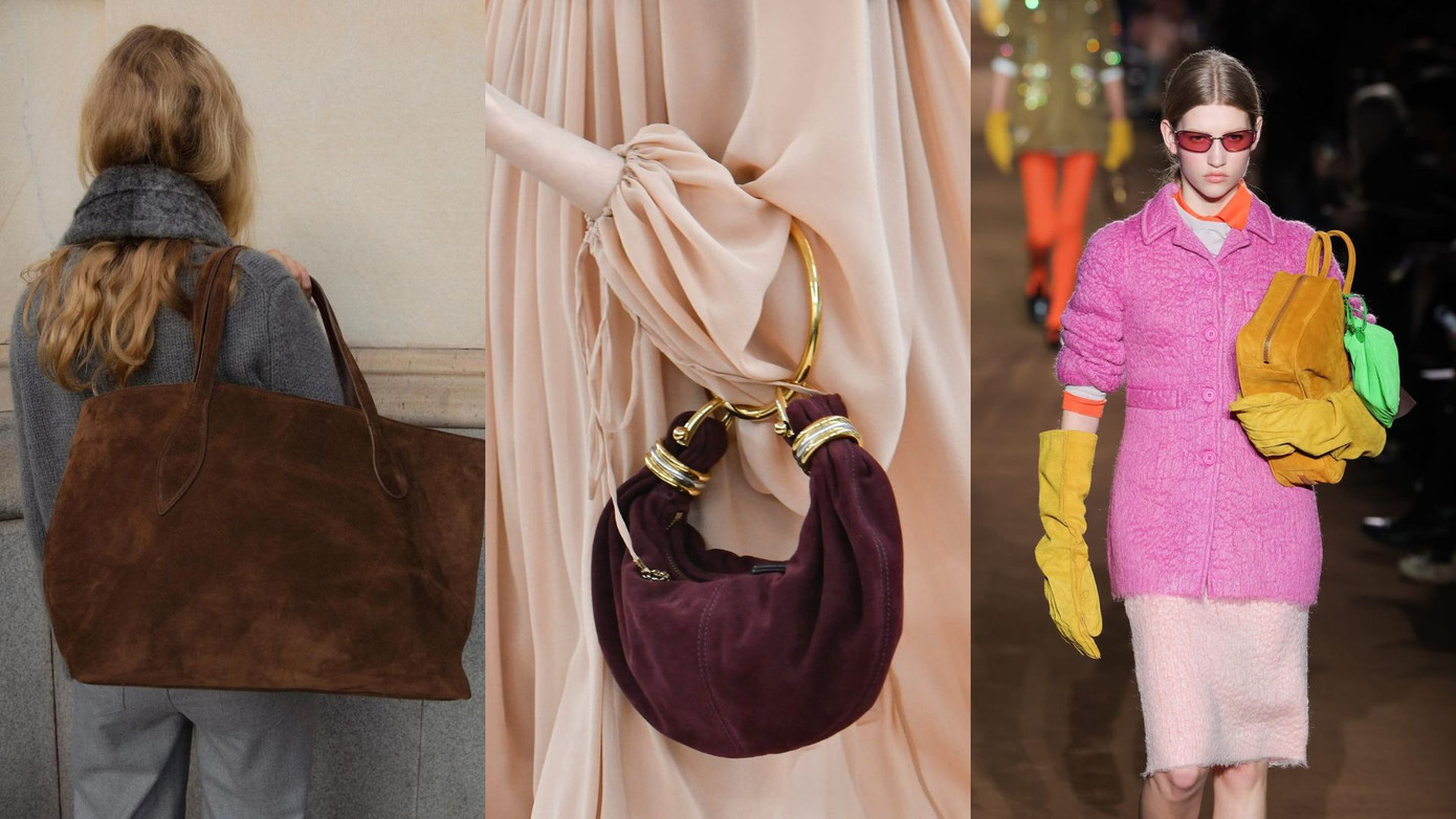 Da lộn được khá nhiều nhà thiết kế yêu thích và đem nó trở lại trên hàng loạt kiểu túi xách. Da lộn được khá nhiều nhà thiết kế yêu thích và đem nó trở lại trên hàng loạt kiểu túi xách.