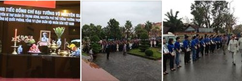 Những hình ảnh lễ tang từ quê hương Quảng Bình cũng được các thành viên đăng tải. Những hình ảnh lễ tang từ quê hương Quảng Bình cũng được các thành viên đăng tải. Bài viết: http://news.zing.vn/Cong-dong-mang-nghen-long-theo-doi-Quoc-tang-Dai-tuong-post359820.html#home_cate.tinmoi Nguồn Zing News