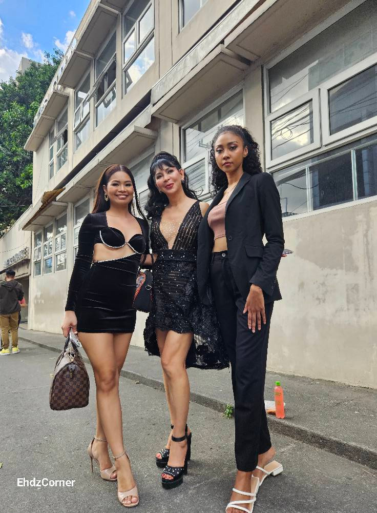 Bà Jocelyn Cubales (giữa) mặc váy xẻ ngực táo bạo. Bà Jocelyn Cubales (giữa) mặc váy xẻ ngực táo bạo.