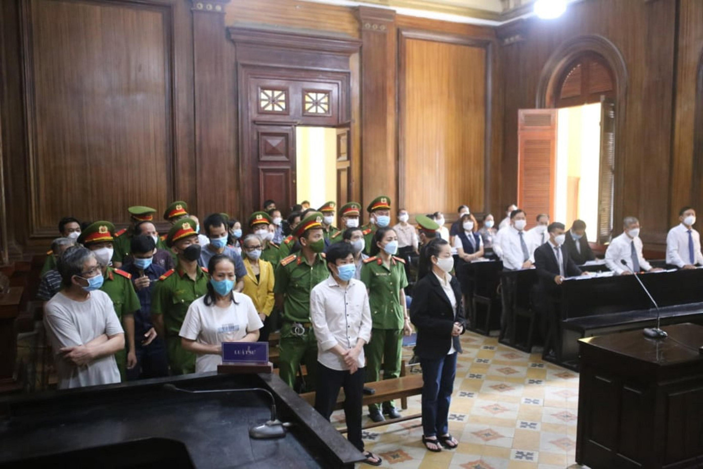 Các bị cáo tại phiên toà sáng nay Các bị cáo tại phiên toà sáng nay