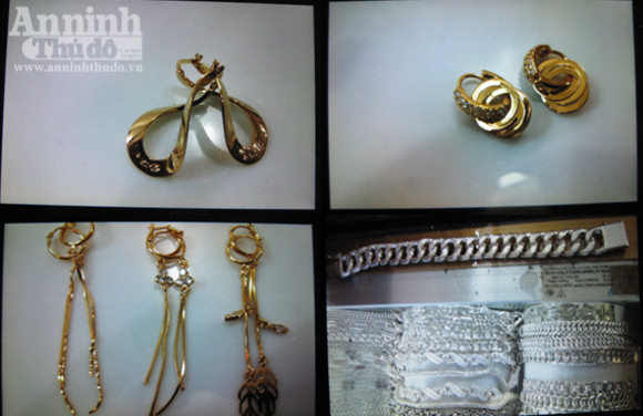 Một số mẫu trang sức của hiệu vàng Gia Bảo bị kẻ gian trộm cắp