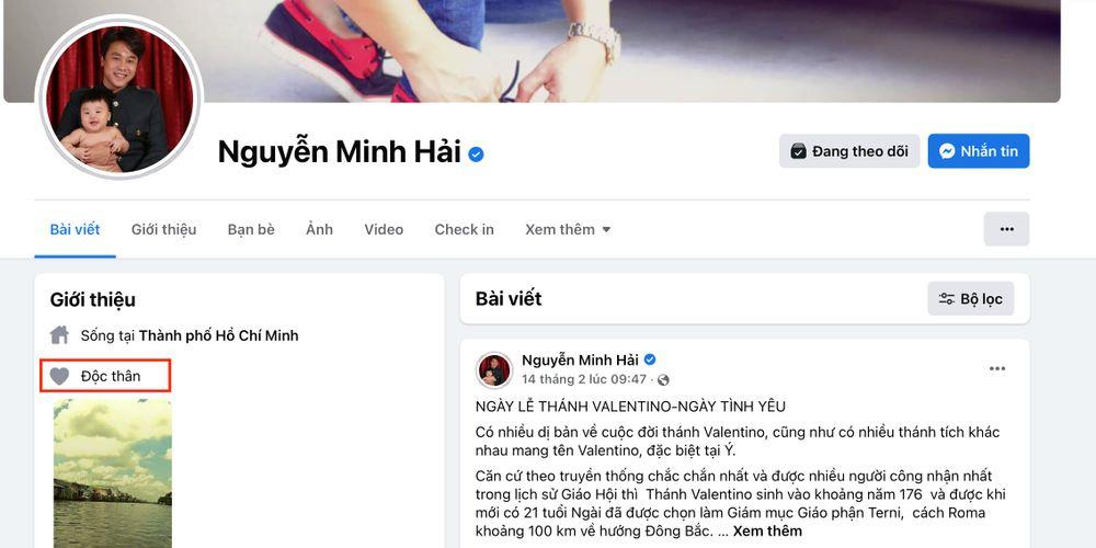 Hòa Minzy và bạn trai để trạng thái độc thân trên Facebook cá nhân. Hòa Minzy và bạn trai để trạng thái độc thân trên Facebook cá nhân.