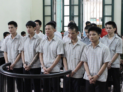 Các bị cáo trong phiên tòa