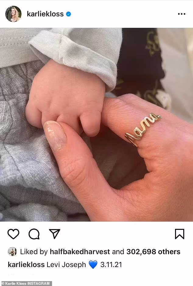 Hình ảnh người đẹp tiết lộ tên của con trai được cô chia sẻ lên Instagram ngày 17/4 vừa qua.