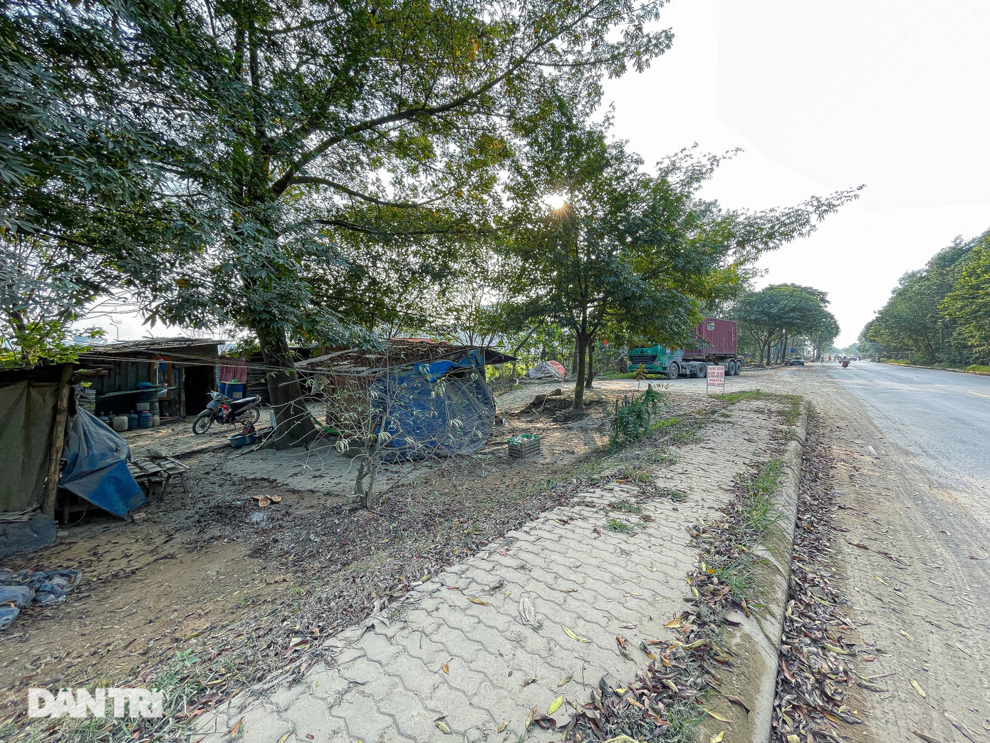 Chợ chim tái diễn ẩn mình trong những căn lều tạm ven đường (Ảnh: Khôi Vũ).