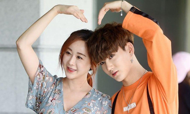 Hoa hậu Ham So Won và chồng.