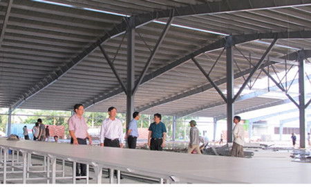 Khu vực nhà xưởng bị cháy rụi đã được dựng lại để phục vụ sản xuất