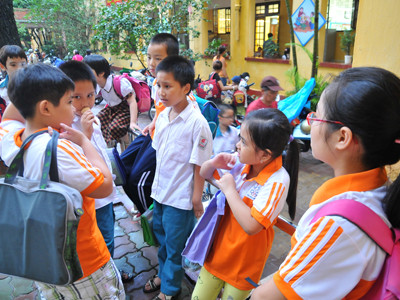 Học sinh trường tiểu học Kim Liên Đống Đa Hà Nội