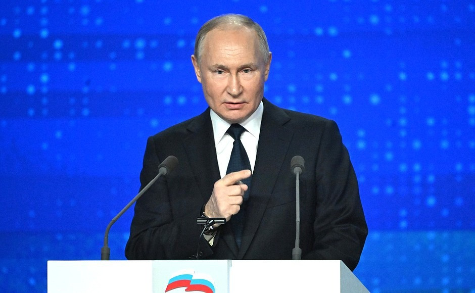 Tổng thống Nga Vladimir Putin phát biểu tại sự kiện. Ảnh: Tass Tổng thống Nga Vladimir Putin phát biểu tại sự kiện. Ảnh: Tass