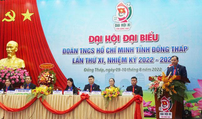 Anh Huỳnh Minh Thức, Bí thư Tỉnh Đoàn Đồng Tháp phát biểu