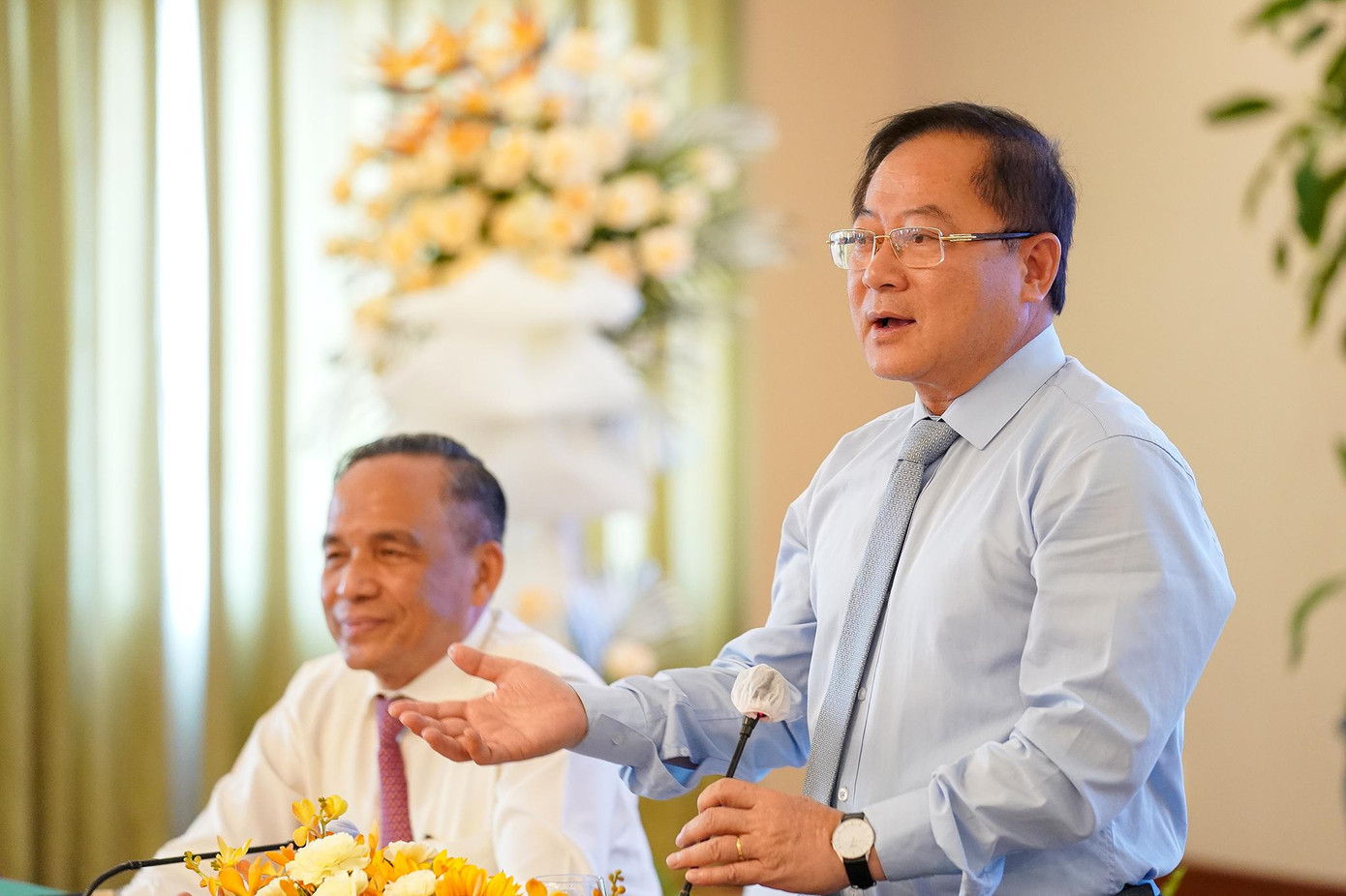 Nhà báo Lê Xuân Sơn, Tổng Biên tập Báo Tiền Phong phát biểu khai mạc Hội thảo