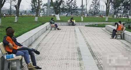 Ghế đá dường như chỉ dành cho các cặp đôi đang yêu