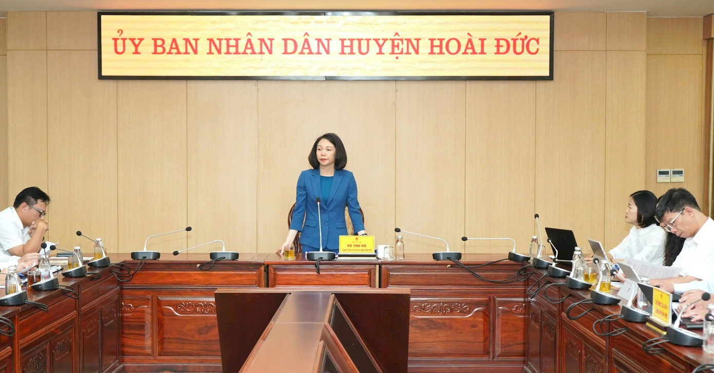 Phó Chủ tịch UBND TP. Hà Nội làm việc với huyện Hoài Đức chiều ngày 19/6.