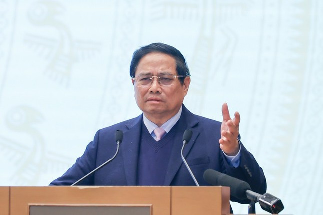 Thủ tướng Phạm Minh Chính tại hội nghị sáng 27/2. Ảnh: VGP/Nhật Bắc. Thủ tướng Phạm Minh Chính tại hội nghị sáng 27/2. Ảnh: VGP/Nhật Bắc.