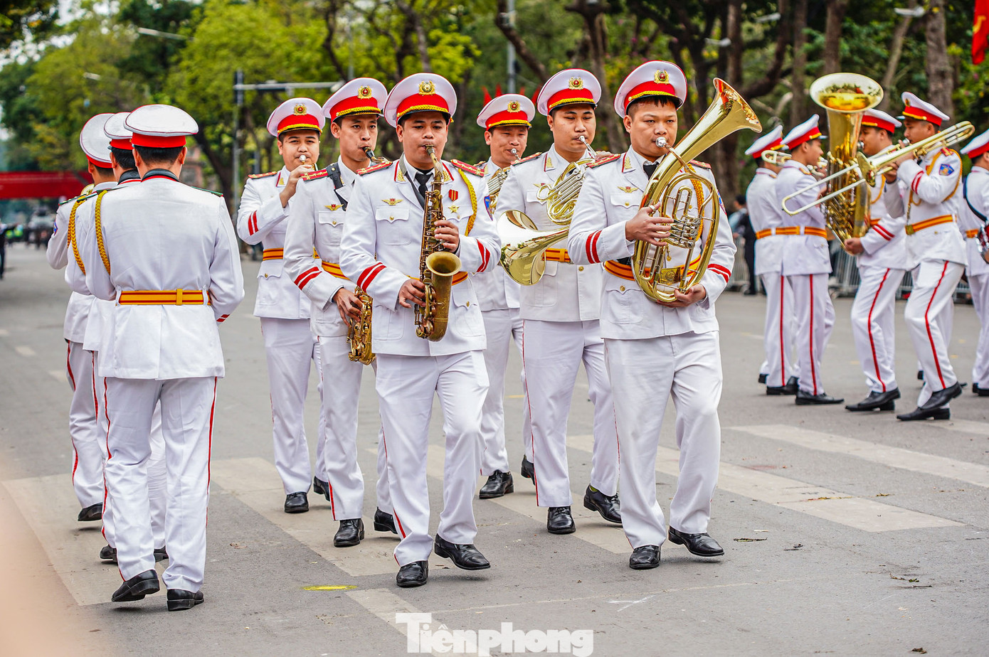 Màn biểu diễn Nhạc kèn của lực lượng công an.