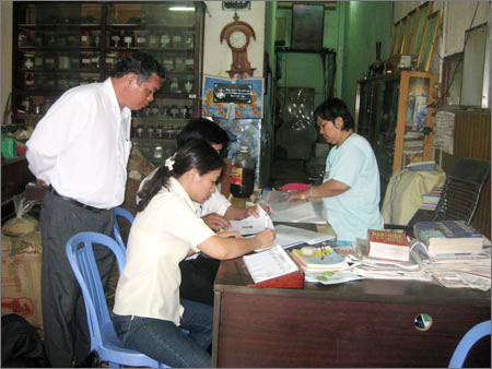 Đoàn thanh tra liên ngành thanh tra cơ sở Bồi An Đường sáng 29/6