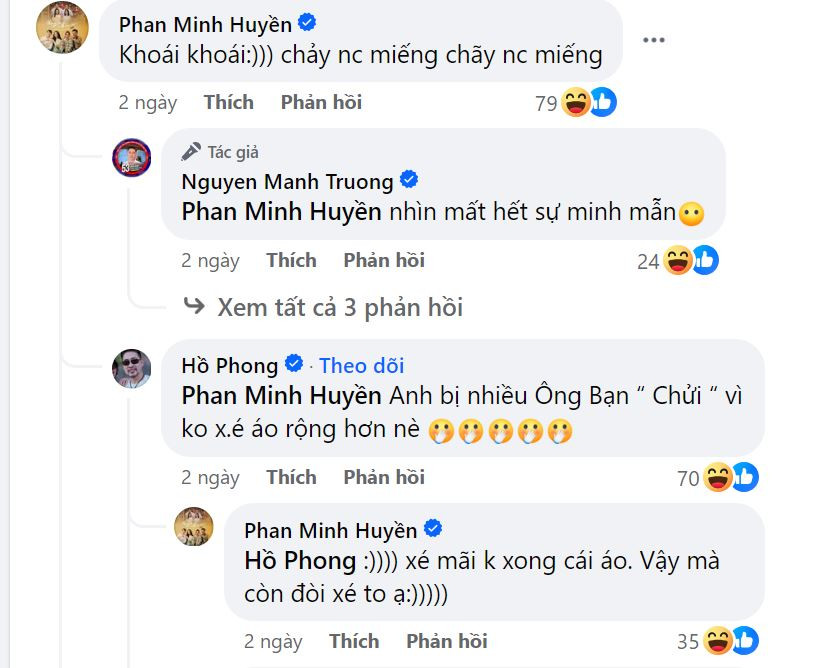 Mạnh Trường đăng bài cợt nhả về tình huống nhạy cảm, các diễn viên khác cũng hùa theo. Ảnh: Facebook Mạnh Trường. Mạnh Trường đăng bài cợt nhả về tình huống nhạy cảm, các diễn viên khác cũng hùa theo. Ảnh: Facebook Mạnh Trường.