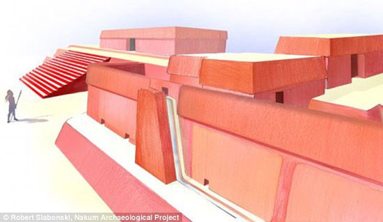 Mô hình phục dựng hai khu mộ . Mô hình phục dựng hai khu mộ