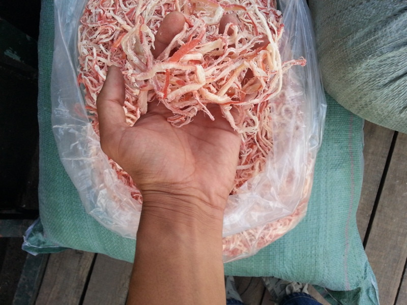 Thân miếng mực trong không giống mực thông thường.