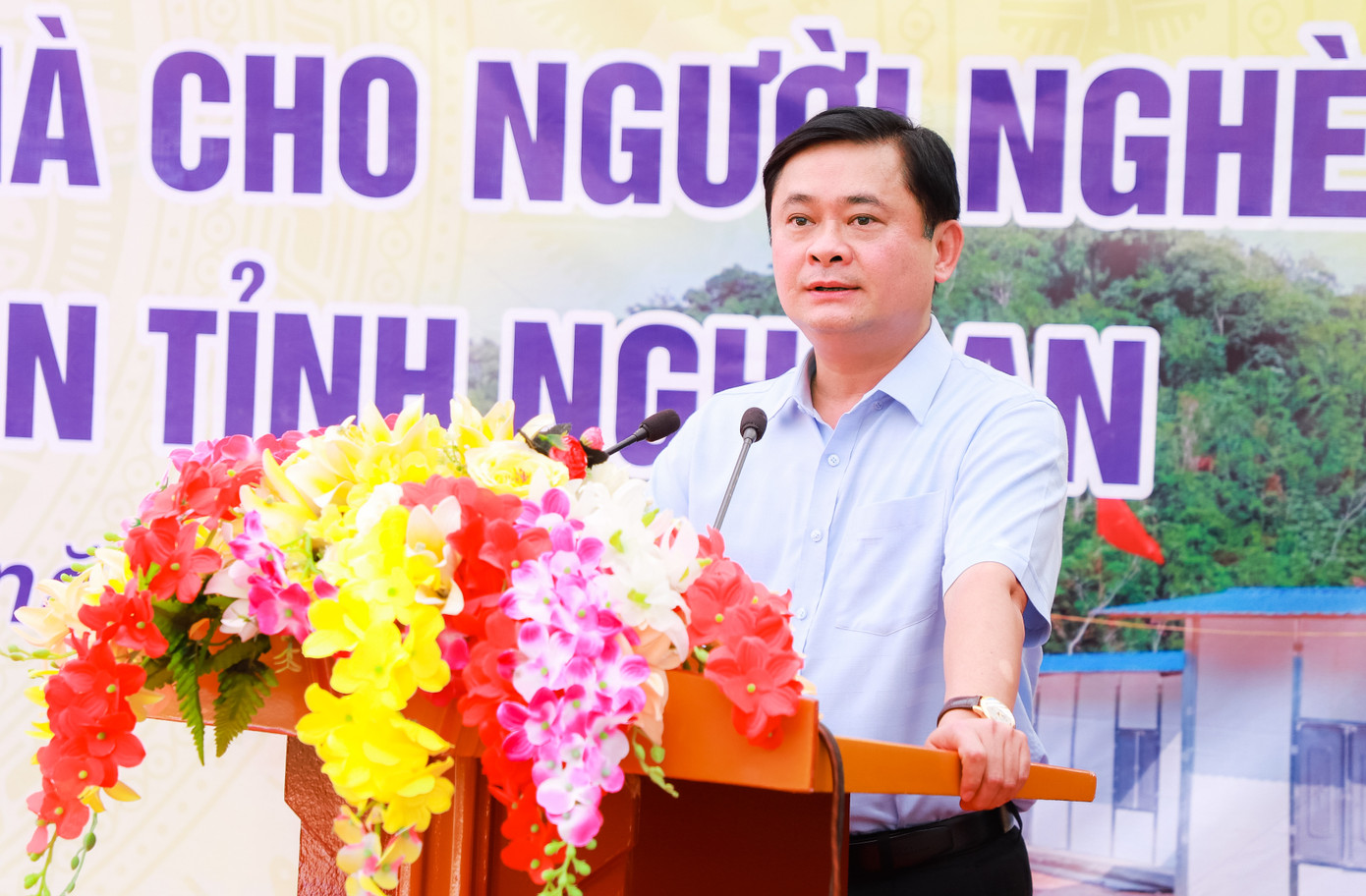 Bí thư Tỉnh ủy Nghệ An Thái Thanh Quý phát biểu tại buổi lễ.