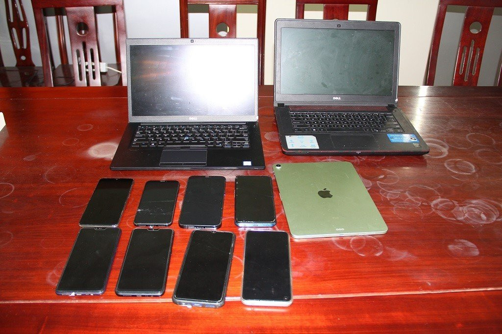 Tang vật công an thu giữ được. Tang vật công an thu giữ được.