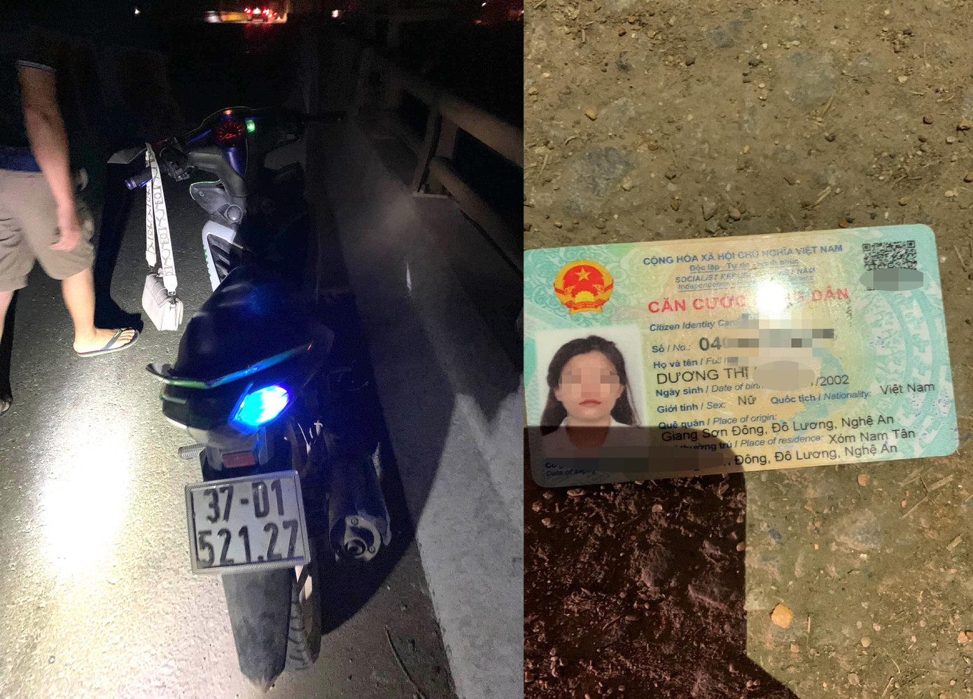 Chiếc xe máy và giấy tờ tùy thân để lại trên cầu khiến người dân nghi ngờ nạn nhân đã nhảy cầu tự tử.