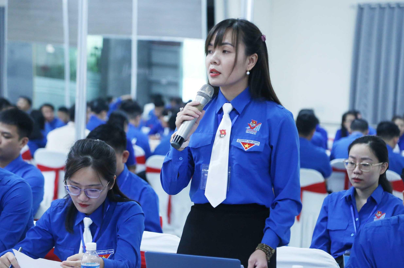 Chị Trần Thị Huyền Mơ, Bí thư Huyện Đoàn Đô Lương phát biểu tại diễn đàn. Chị Trần Thị Huyền Mơ, Bí thư Huyện Đoàn Đô Lương phát biểu tại diễn đàn.