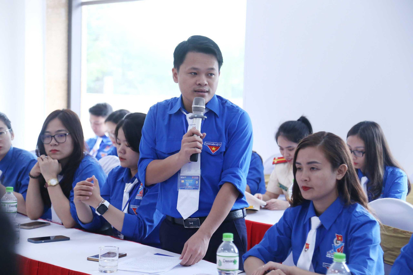 Anh Lê Dương Đảm – Bí thư Đoàn xã Hưng Thông, huyện Hưng Nguyên chia sẻ tại diễn đàn. Anh Lê Dương Đảm – Bí thư Đoàn xã Hưng Thông, huyện Hưng Nguyên chia sẻ tại diễn đàn.