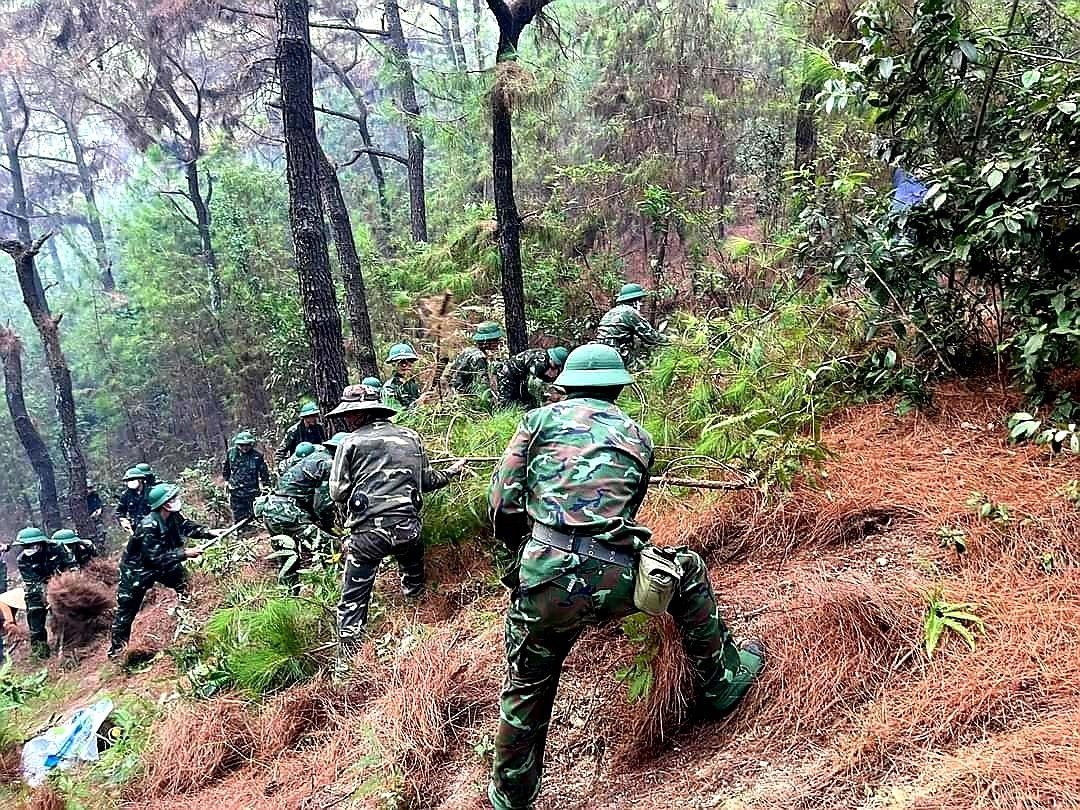 Chính quyền địa phương đã huy động hơn 3.000 lượt người gồm các lực lượng công an, bộ đội và người dân lên rừng dùng các biện pháp dập lửa, cứu rừng.