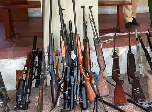 Công an huyện Nghi Xuân cho biết, đợt tiêu hủy lần này có 237 khẩu súng các loại, trong đó có 6 khẩu súng tự chế, 6 khẩu súng thể thao, 49 khẩu súng hơi, 4 khẩu súng tự chế dạng PCR và 172 khẩu súng tự chế bắn hơi cồn; 4 kg đạn chì, 30 dao kiếm...