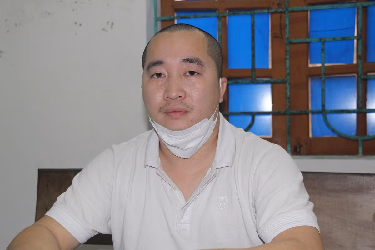 Đối tượng Nguyễn Duy Đăng tại cơ quan công an