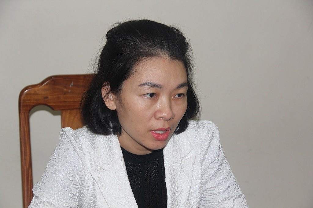 Chu Thị Điệp tại cơ quan công an. Chu Thị Điệp tại cơ quan công an.