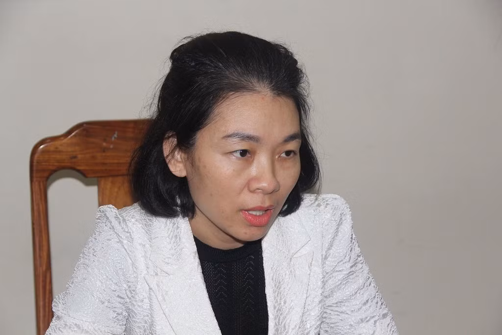 Chu Thị Điệp tại cơ quan công an. Chu Thị Điệp tại cơ quan công an.
